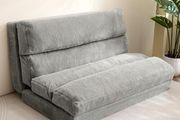 Bean Bag Bed Folding Sofa Bed Mattress for Adults, Extra Thick 6 Fold Floor Couch for Bedroom Living Room, Gray, 135x240 cm