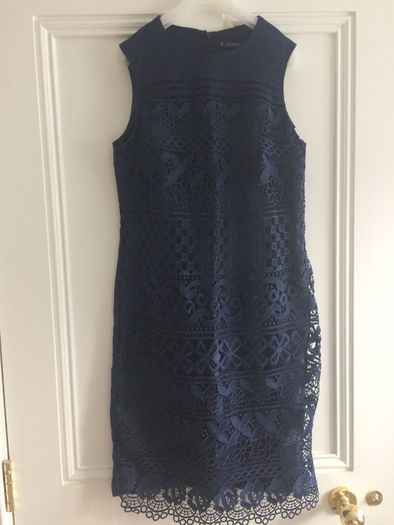 BRAND NEW Ladies Navy Lace Dress: Size 8