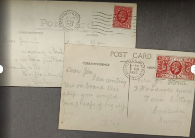 1935 Great Britain Royal Navy Historic Naval Postcard Pair