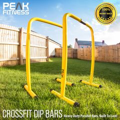 Yellow Dip Bars, Gymnastic Bars For Dipping, Dip Station for Pull Ups, Parallel Bars, Parallettes, Great for Push Ups and Strength Training