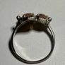 Sterling Silver Ring with Peach Coloured Stones Size P Image 5