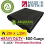 NEW SALE | Black Plastic Sheeting Heavy Duty - Polythene Sheet for Garden, 500G Gauge Thick, Strong Waterproof Gardens Cover Sheets | 2M x 1M Image 2