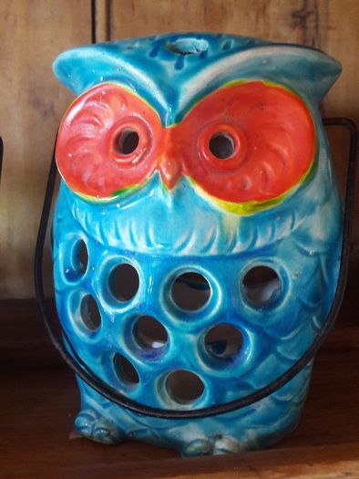 vintage owl candleholder