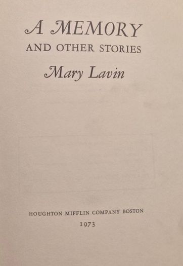 Mary Lavin - A Memory and Other Stories (1973)