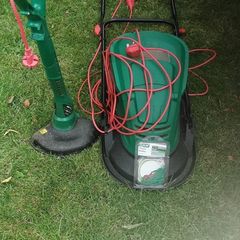 Electric lawnmower and trimmers