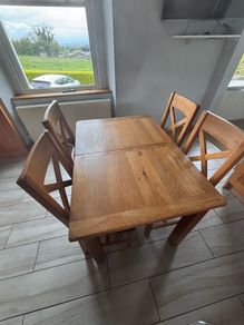 Solid Wood Kitchen Table with Chairs
