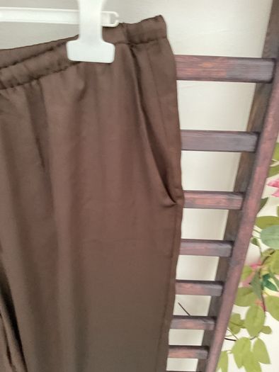 trousers brown satin wide leg trousers large primark
