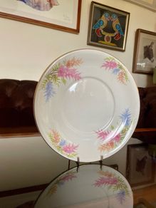 Arklow Pottery Ireland 1950s Cake or Sandwich Plate Gold Edge