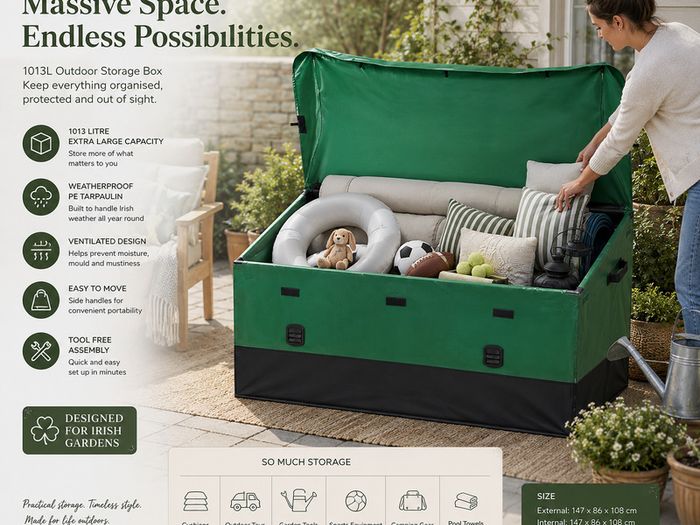 XXL Outdoor Storage Box Waterproof Garden Storage Container Tarpaulin Cushion Box