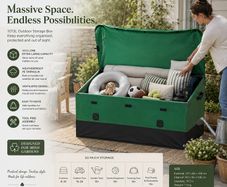 XXL Outdoor Storage Box Waterproof Garden Storage Container Tarpaulin Cushion Box