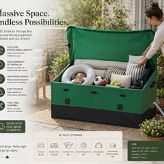 XXL Outdoor Storage Box Waterproof Garden Storage Container Tarpaulin Cushion Box