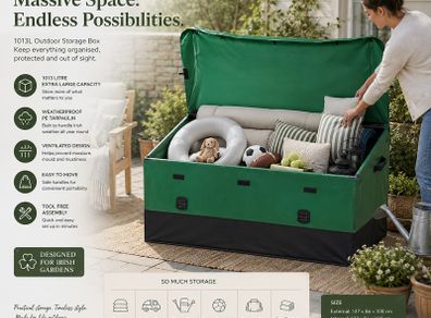 XXL Outdoor Storage Box Waterproof Garden Storage Container Tarpaulin Cushion Box