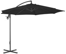 Cantilever Umbrella with Steel Pole 300 cm Black