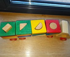 Wooden shape sorter truck