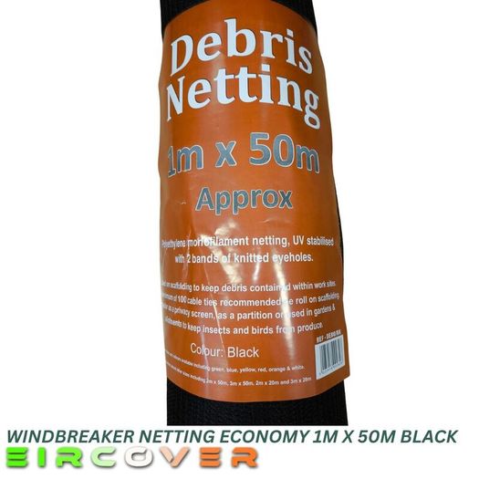 Windbreaker Netting Economy 50 Gsm Black 1m x 50m