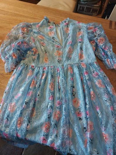 Blue Floral Occasion Dress