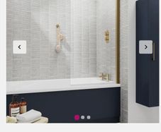 Nuie Pacific brushed brass bath screen