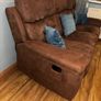 DFS suede 3 seater reclining sofa Image 6