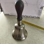 Antique Brass School Bell With Wood Handle Image 2
