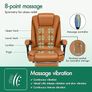 Executive Office Chair with 8 Point Massage & Seat Heated, Home PC Gaming Chairs with Footrest, High Back 150 Reclining Executive Desk Chair with Padded Armrest, PU Leather, Brown Image 3