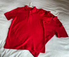 School uniform red polo shirts new no tags x 2