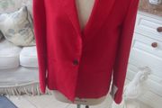 Red linen zara blazer