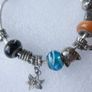 Vintage 925 Silver Charm Bracelet with Murano Glass Beads , Colorful Handmade Silver Bead Bracelet Image 3