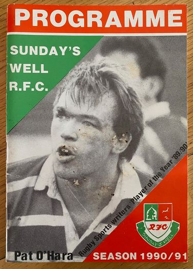 Very Rare 1990 Sunday's Well v Young Munster - AIL Division 1 Rugby Programme