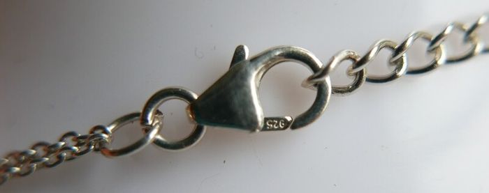 Vintage Sterling Silver 925 Long Dangles Charms Necklace  Length 19" - 4,6g