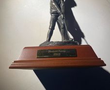 Signed Tom Mackie Sculpture Of A Golfer, Cold Cast Bronze