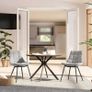 Dining Chairs Set of 2 grey velvet Image 2