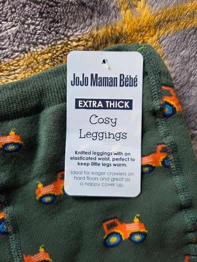 6-12m, With Tags Jojo Maman Bebe Extra Thick Leggings with Trackors
