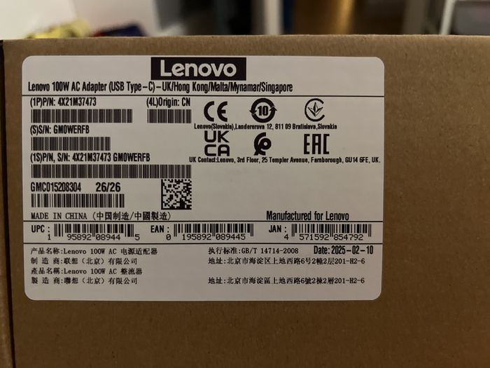 Lenovo 100w USB-C charger