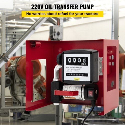 40 L Diesel Pump, Heating Oil Pump, 300 W Self-Priming Oil Pump, Oil Suction Pump, Self-Priming, Diesel Fuel Transfer Pump, Counter Automatic Pump