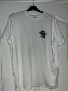 White and Green Good Thing Take Time T Shirt size Large
