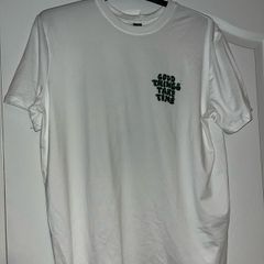 White and Green Good Thing Take Time T Shirt size Large