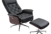 Executive Office Chair Recliner PU Leather w/ Footrest Black