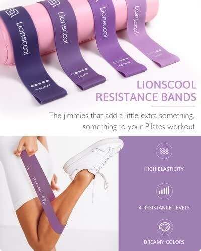 Pilates Ring Set  Premium14 inchMagic Circle with Dual Padded Handles Includes Pilates Mini Ball  Highly Elastic Resistance Bands Workout Guide & Bag
