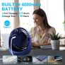 USB Desk Fan Small Desktop Table Cooling Fan with 4000mAh Rechargeable Battery 5 Speeds Portable Personal Fan, 360 Degree Rotatable Strong Wind Quiet Mini Fan For Office Bedroom Home Camping (FREE POSTAGE) Image 4