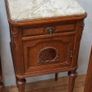 Pair of Antique French Oak Marble-Top Bedside Cabinets Image 3