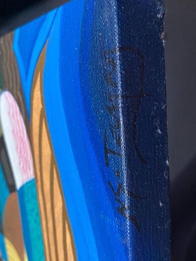 Rare N. S. Tayag Signed Painting on Canvas - Philippine Modernist / Cubist Style