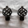 Black / Brass Cage Eyelet Curtain Pole Image 4