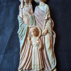 Beautiful Old Holy Family Religious Wall Plaque Jesus, Mary and Joseph, Postage Available or collection