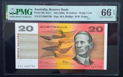 Australia | 20 Dollars | 1989 | P.46f | EVZ 662730 | GEM UNC 66 EPQ