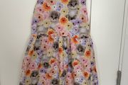 Cute kitty cat summer dress for a girl, 122/128, 6-8 years