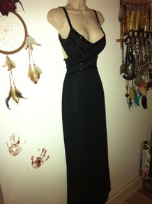 Absolutely Stunning Black Sequin Backless Maxi Dress by Morgan and Co. size 8-10