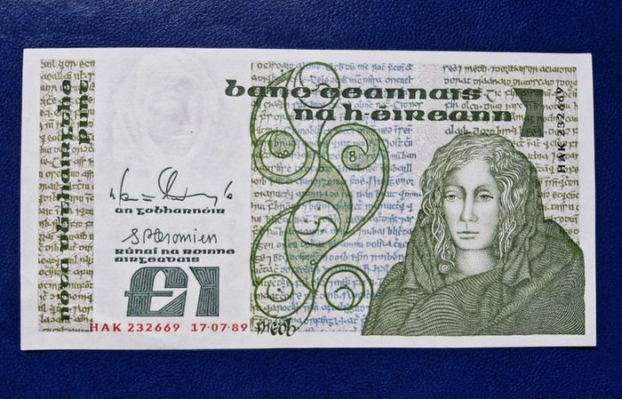 Set of 5 In Sequence Ireland 1 Pound 1989  (HAK) Banknote's