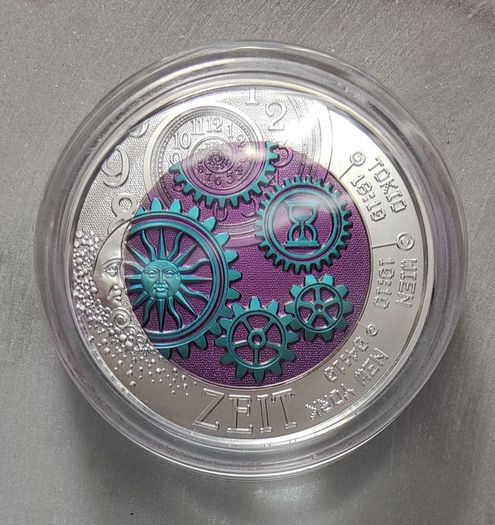 Austria 25 Euro Silver/Niobium (.900) Proof Coin 2016 - Time - Silver Niobium Series