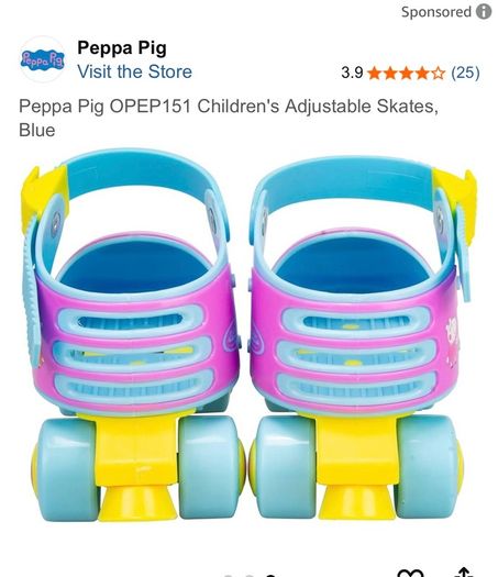Peppa Pig Adjustable Roller Skates - Size EU 24-29