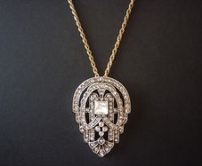 Vintage Art Deco Style Crystal PENDANT ONLY
